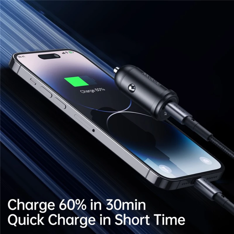 شارژر فندکى 30W مک دودو مدل CC-749 به همراه كابل تبديل لایتنینگ Mcdodo - تصویر 3