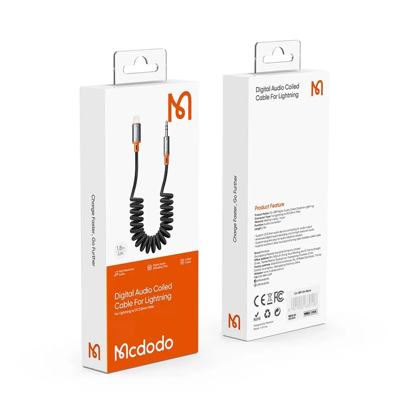 کابل تبدیل لایتنینگ به جک 3.5 میلیمتری مک دودو مدل CA-0890 طول 1.8 متر Mcdodo