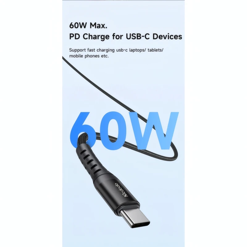 کابل USB-C مک دودو مدل Bending CA-564 طول 1 مترMcdodo 60w - تصویر 6