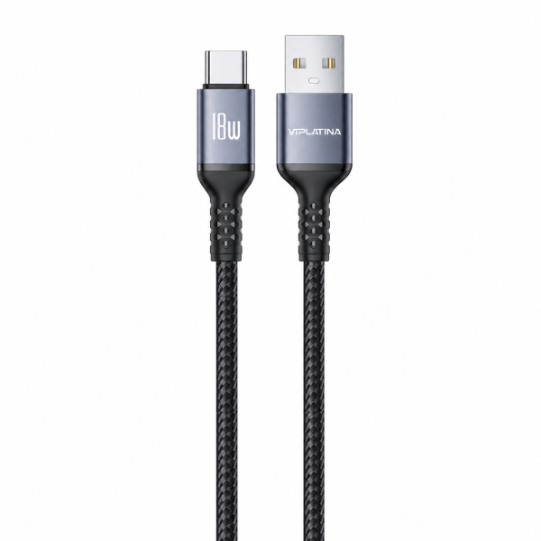 کابل USB-A to Type-c وی آی پلاتینا VIPLATINA BC18C طول 1 متر 18W - تصویر 2